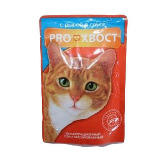 Корм для кошек консервированный ProХвост Рыба в соусе 85 гр